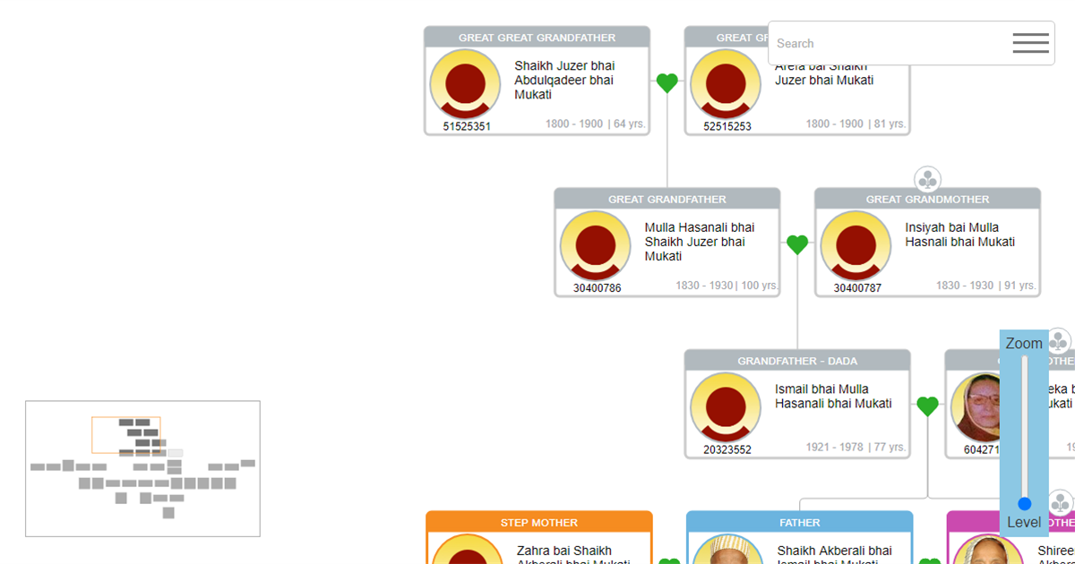 Zoom Slider Family Tree JS