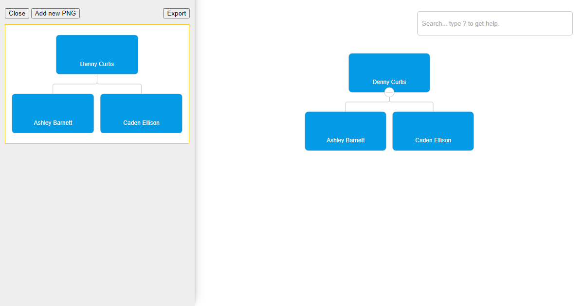 PNG Preview buttons - OrgChart JS